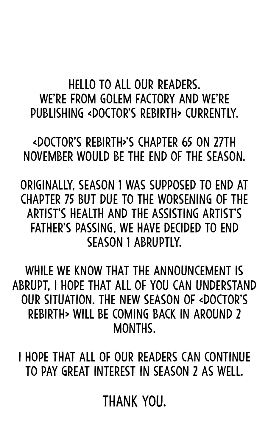 Read Doctor, Live Again EN Manga Online